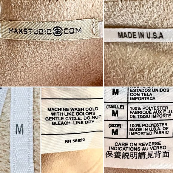 Max Studio Golden Yellow Womens Sleeveless Top Sz M Microfiber Faux Suede - Picture 5 of 12